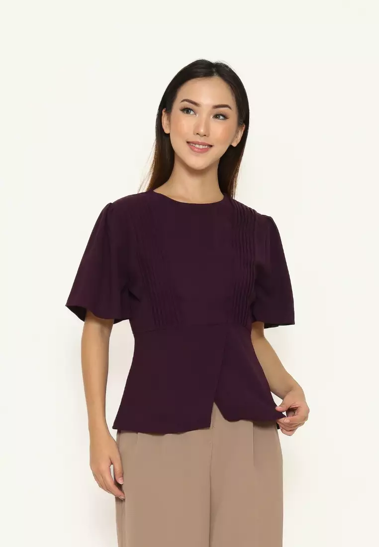 Urban Exchange Shellie Purple Blouse - Blouse Casual Wanita Warna Purple