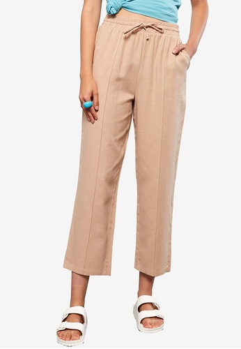 LC WAIKIKI brown Elastic Waist Straight Pocket Detailed Women's Trousers 19A9BAADDDBA39GS_1