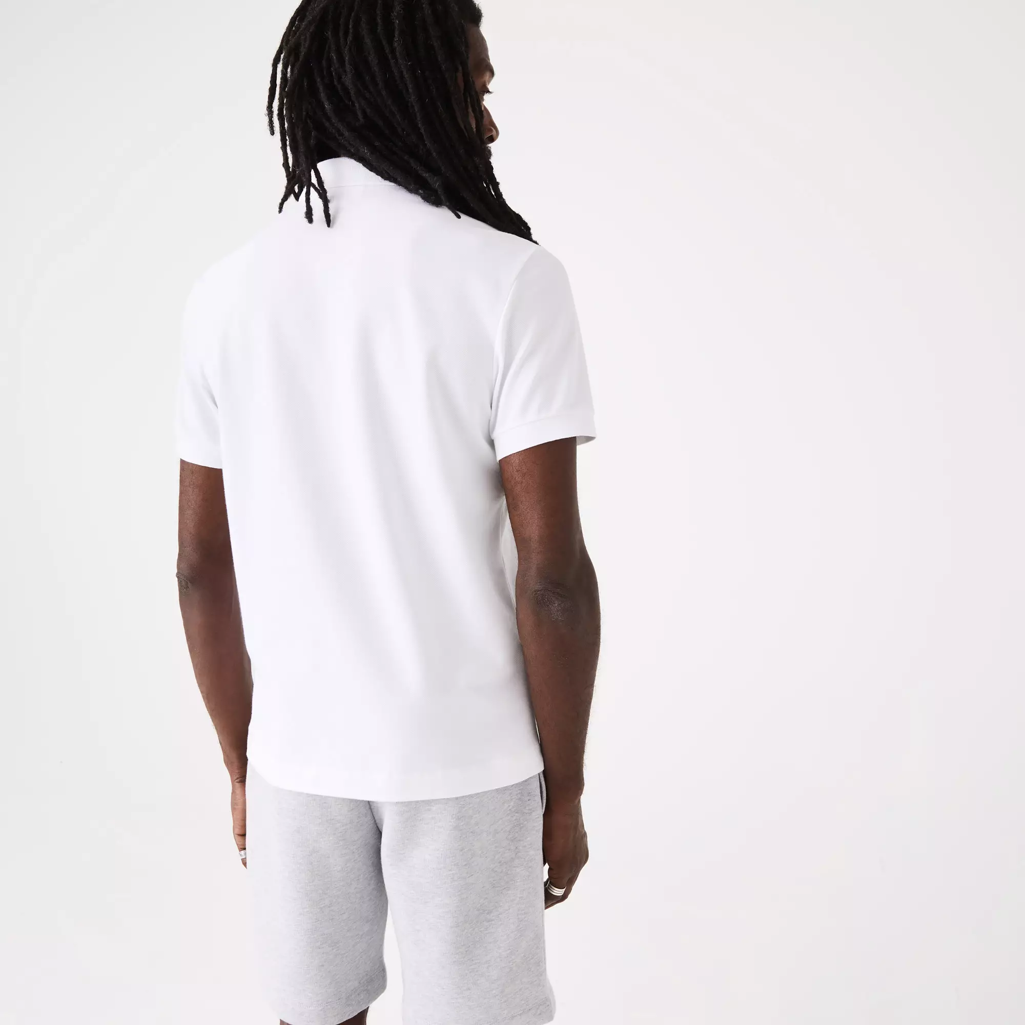 Men's Lacoste Paris Polo Shirt Regular Fit Stretch Cotton Piqué - White