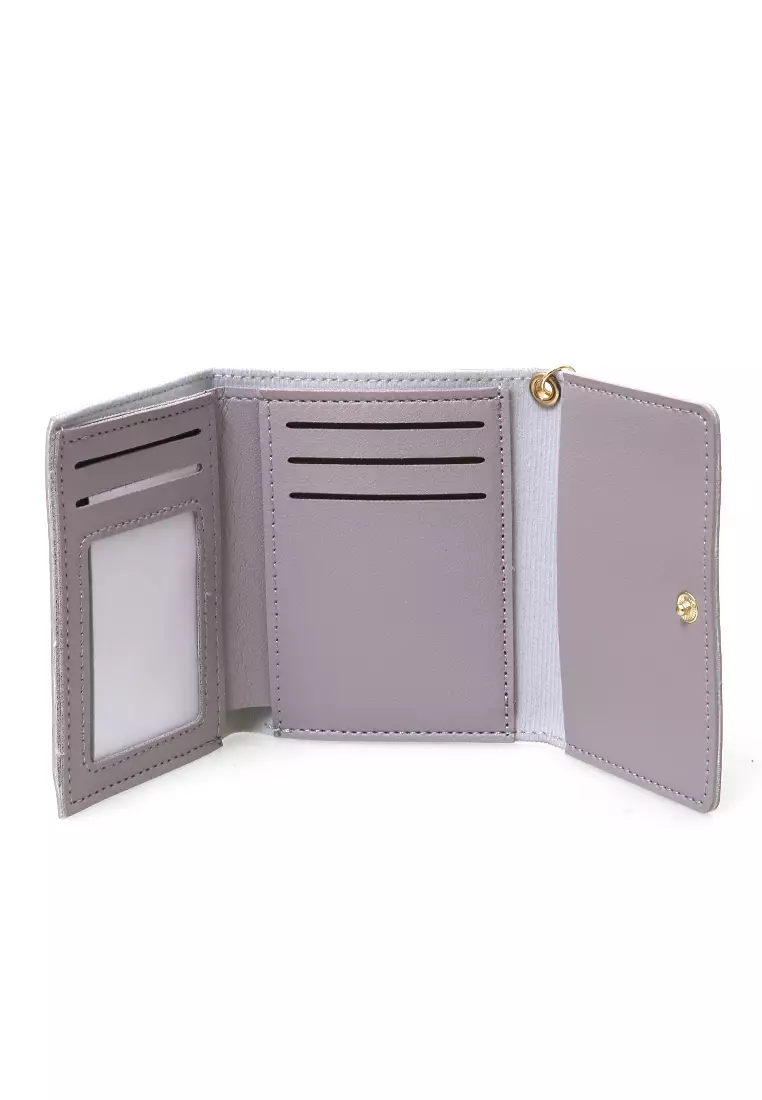 Fiore Dompet Anak Wanita Mini Short Wallet Cat Motive Many Slot Material Leather ORIGINAL - Light Purple