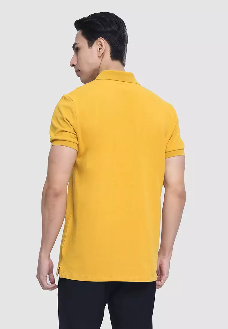 Solid Cotton Pique Polo Shirt in Regular Fit