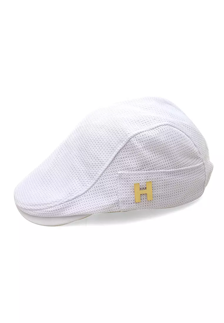 Kai Aksesoris Fashion Topi Pria Wanita Flat Hat Adjustable Strap Material Cotton ORIGINAL - White