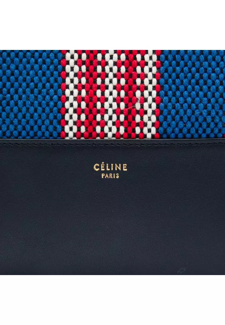 Pre-Loved Celine Canvas Striped Solo Pouch