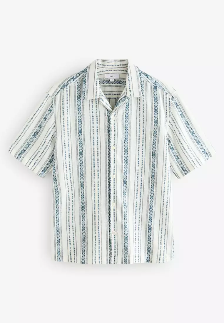 Short Sleeve Textured Stripe Shirt