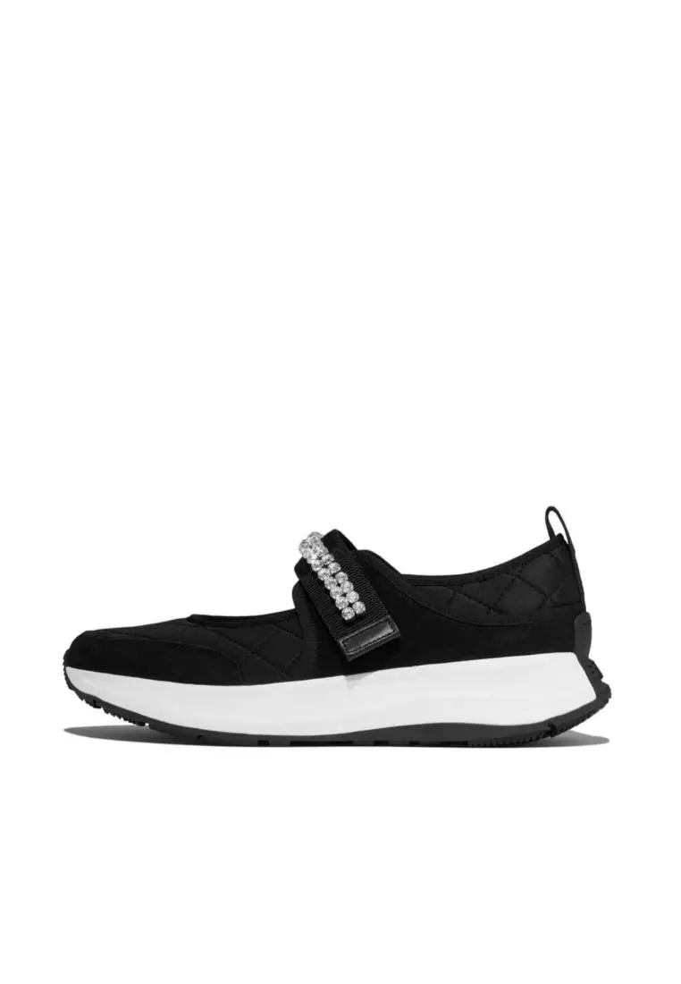 FITFLOP F-Mode Flow Crystal-Strap Quilted Mary Janes