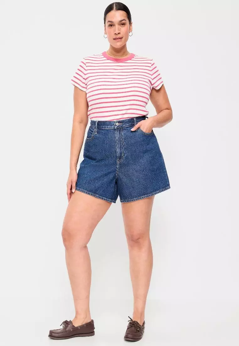 Women's High-Waisted Wow Baggy Jean Shorts -- 5-inch inseam