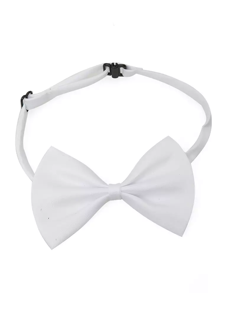 Rosarie Aksesoris Fashion Anak Pria Dasi Kupu-Kupu Tali Kecil Kid Bowties Material Polyester ORIGINAL - White