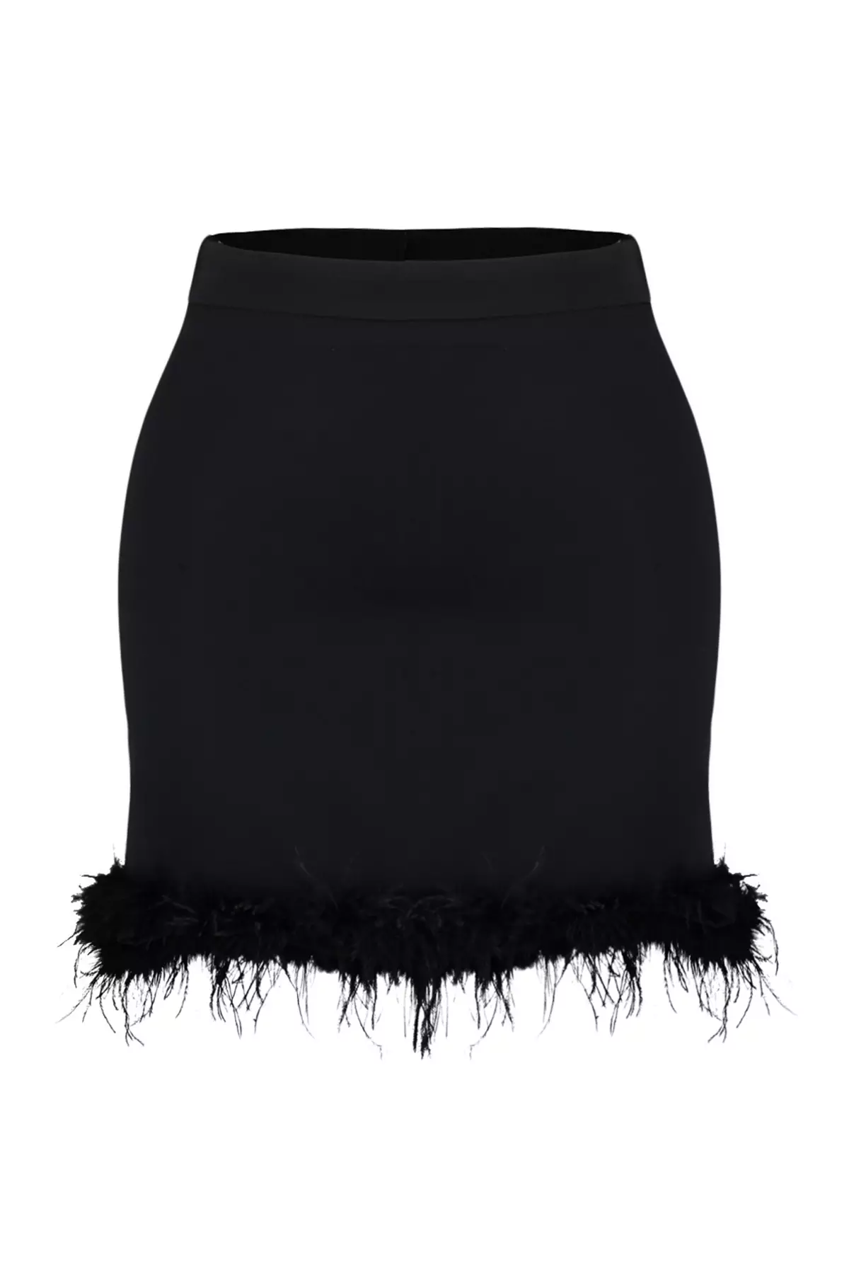 Faux Fur Hem Skirt