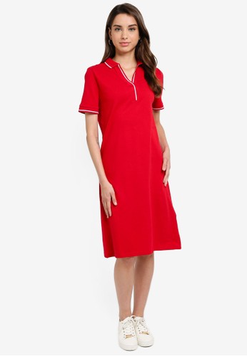 Jual Lc Waikiki Polo Neck Short Sleeve Midi Dress Original Zalora Indonesia