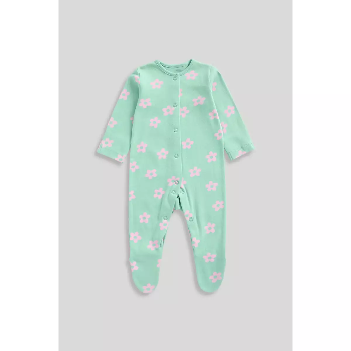 Mothercare Garden Baby Sleepsuits - 3 Pack - Baju Tidur Bayi Perempuan (Hijau)
