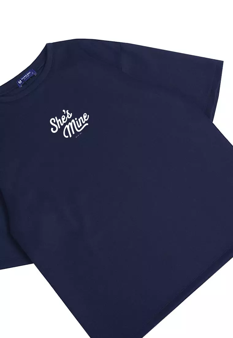 MTU18 kaos couple pasangan oversize bahan tebal scubalux "she's mine" navy