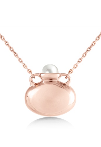 Majade Jewelry white and gold MAJADE - Bottle Amphora Vessel Pearl 925 Silver Necklace 68C75AC9FB7935GS_1