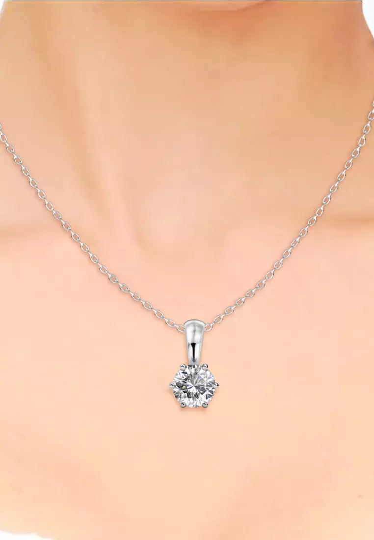 Birth Stone Pendant April Diamond - Kalung Crystal Swarovski by Her Jewellery