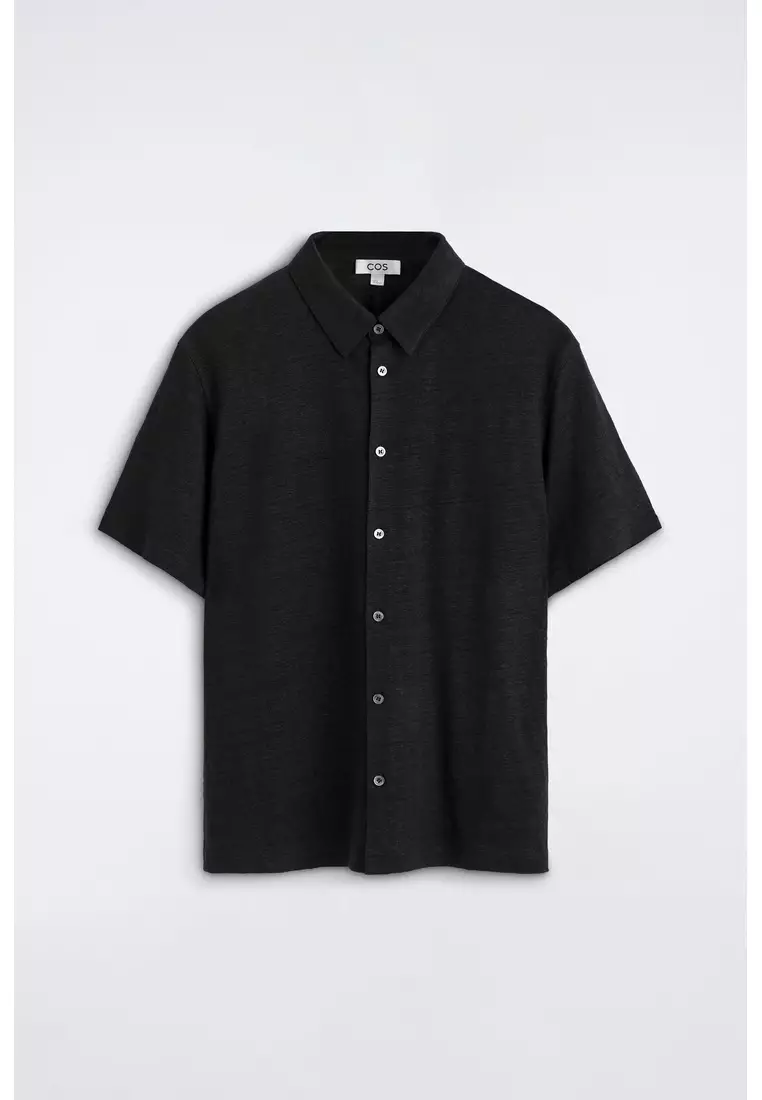 LINEN-JERSEY SHORT-SLEEVED SHIRT