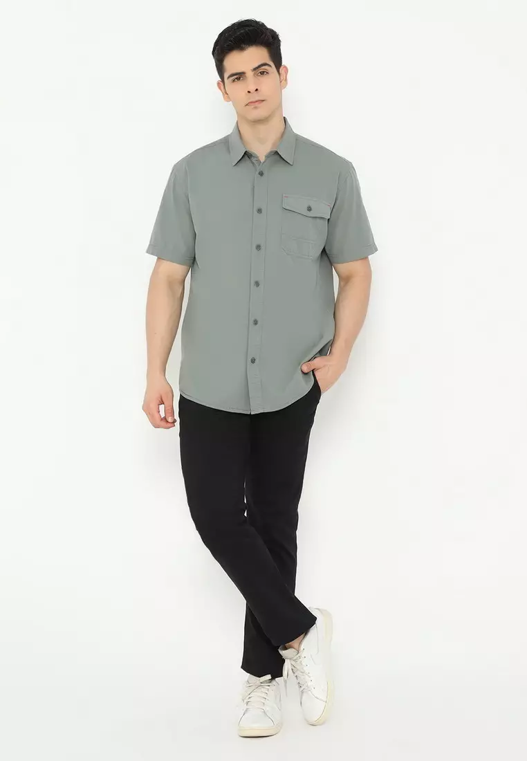 POLICE Kemeja Polos Cotton Regular Fit Pria