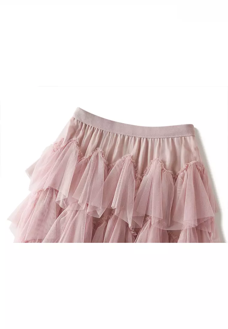 Spring/Summer Puffy Tulle Mesh Tiered Skirt AF1219