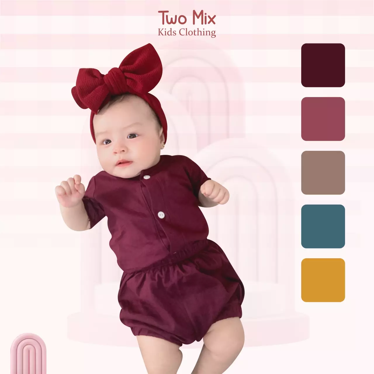 TWO MIX - Setelan Bayi Bahan Kaos Katun Kombed 0-2 Tahun - Set Baju Bayi 4264
