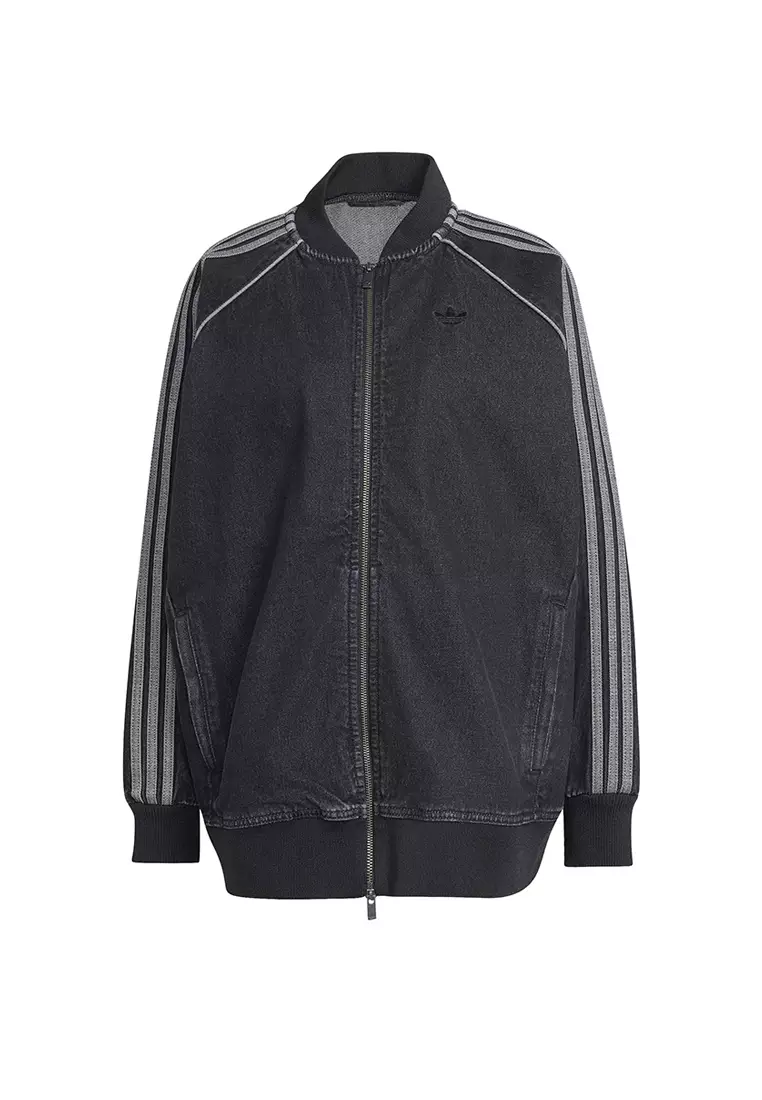 Lifestyle SST OVERSIZED DENIM TRACKTOP Women Black KQ6471