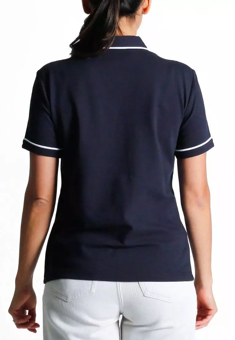 Womens Short Sleeve Organic Veronica Polo Pointed Collar
