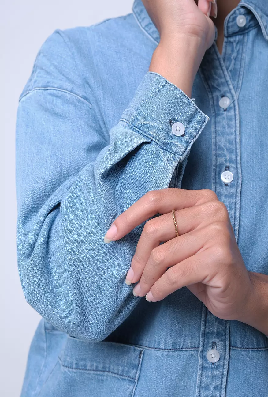 Kemeja Wanita Danilla Light Blue Chambray