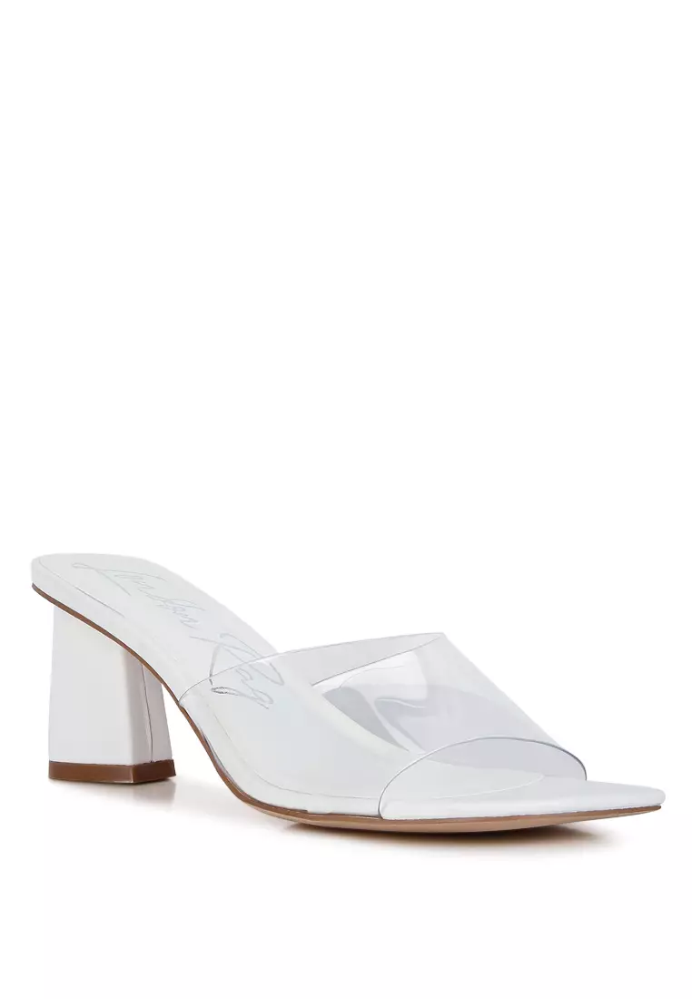 Clear white sandals top