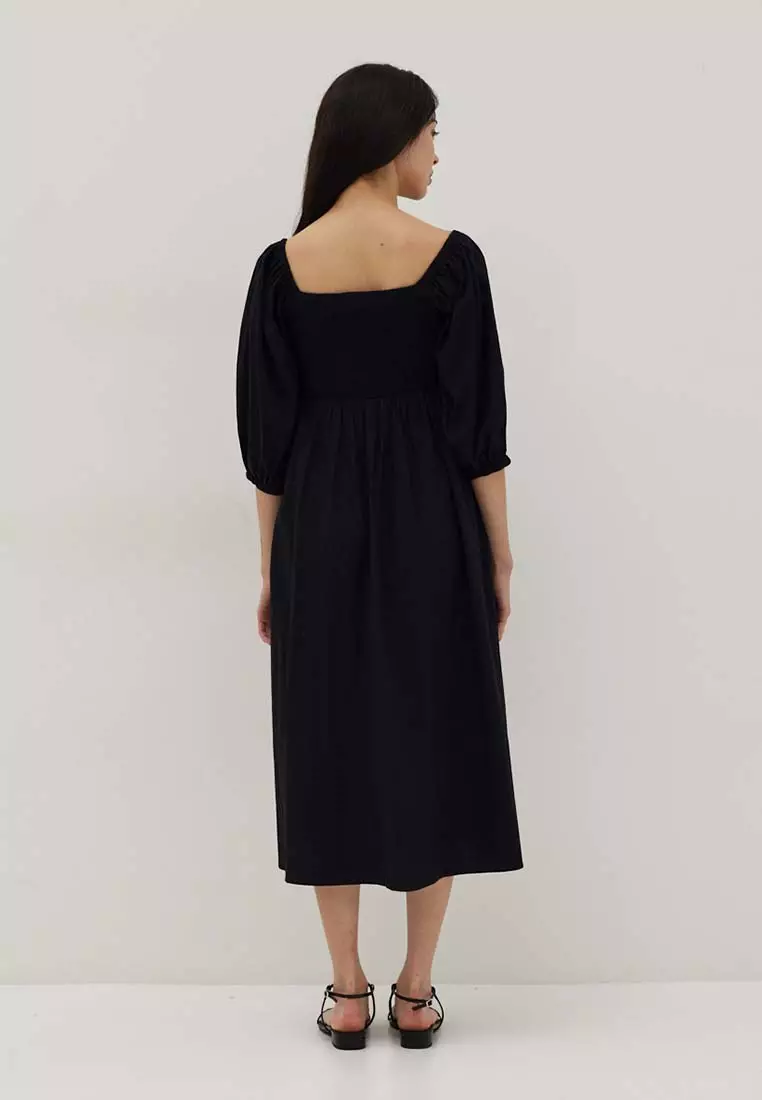 Jual Love, Bonito Emilea Smocked Column Dress Original 2024 ZALORA