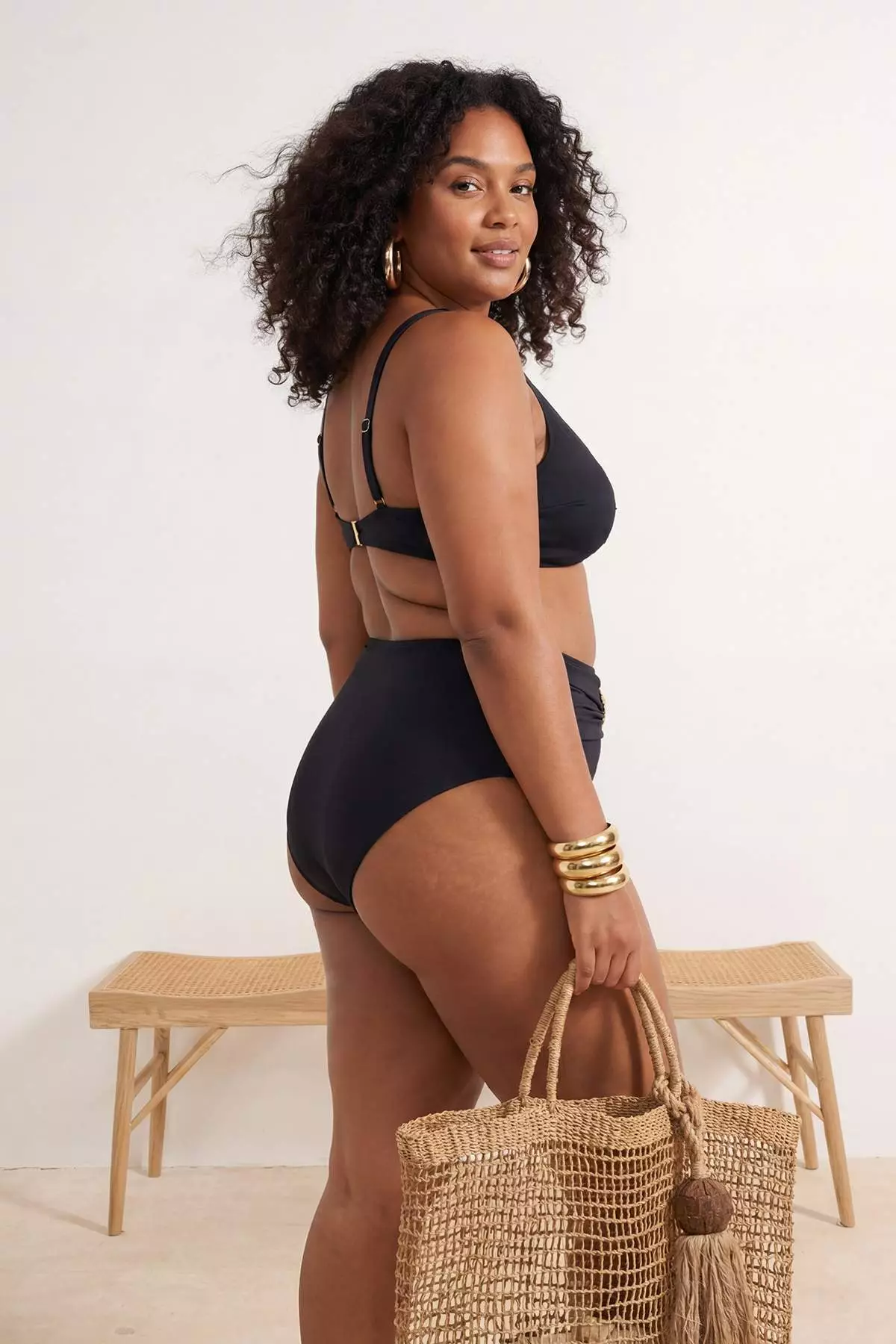 Black Sea Shell Accessory Plus Size Bikini Bottom Tbbss26Cr00005