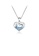 Glamorousky blue 925 Sterling Silver Fashion Creative Enamel Heart Lake Leaf Pendant with Blue Topaz and Necklace ADF54AC88DC6A6GS_1