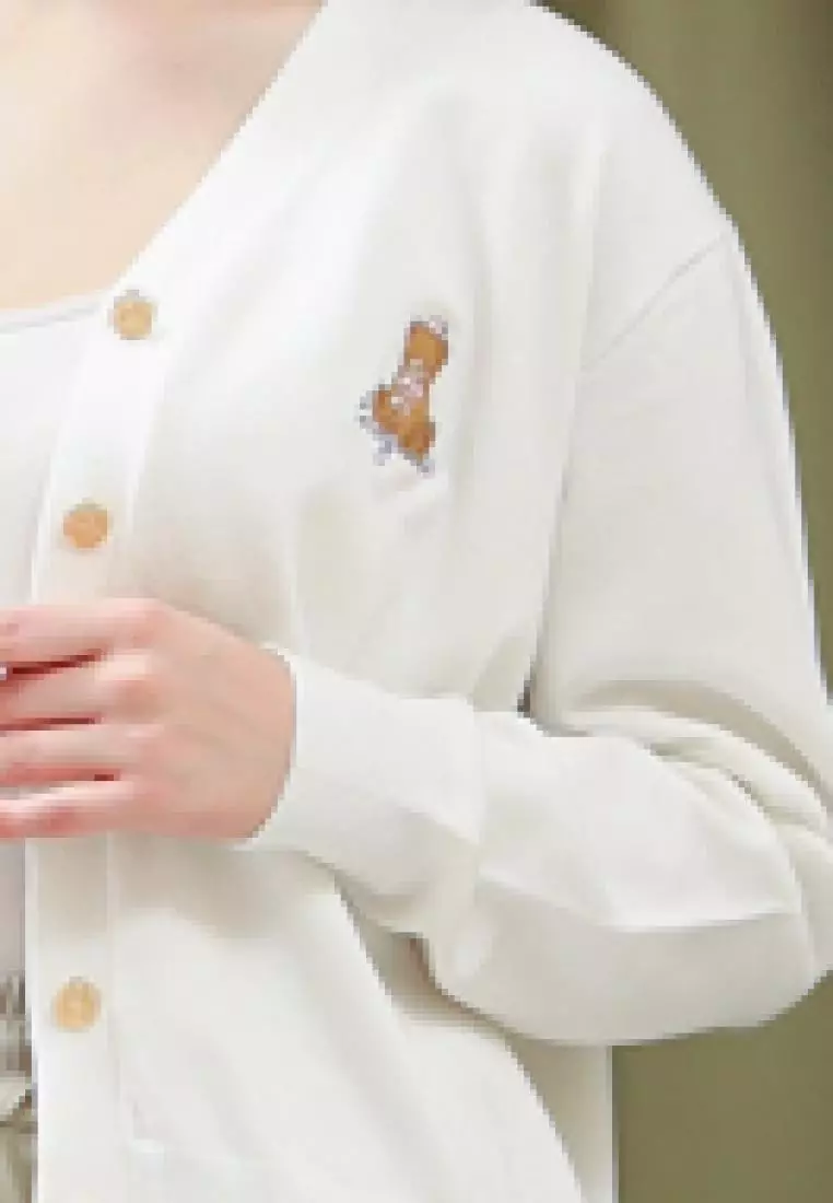 Bear Hugs Cardigan in White
