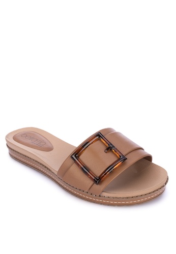 Beira Rio brown Slides with Buckle E5DBDSH06A9813GS_1