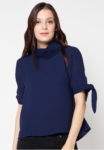 Collection - High Neck Bianca Crepe Top