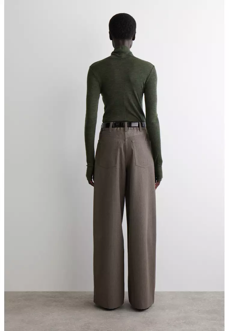 REGULAR WOOL-BLEND WIDE-LEG TROUSERS