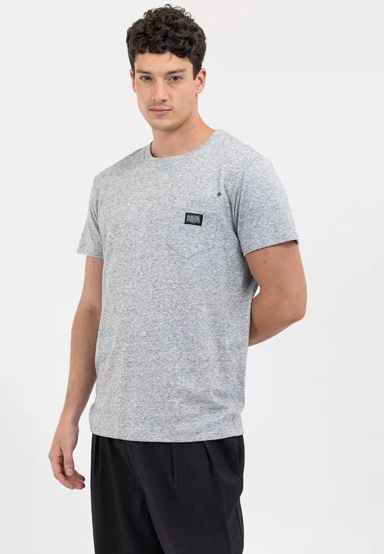 Men's Pocket Slub Tee Top Dye Grey