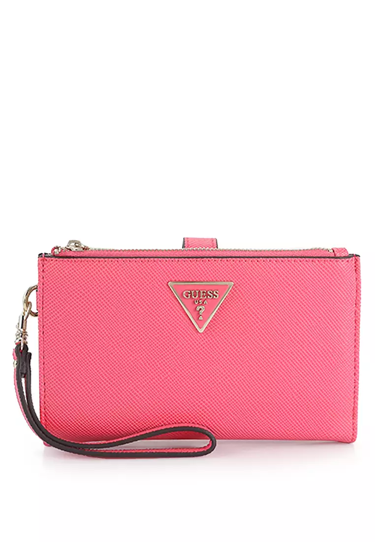  GUESS Laurel Double Zip Organizer Wallet, Pink