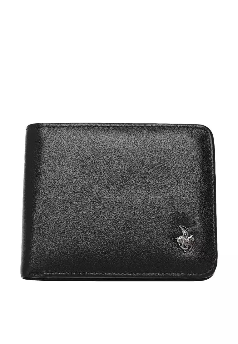 Men's Genuine Leather RFID Blocking Wallet - Black