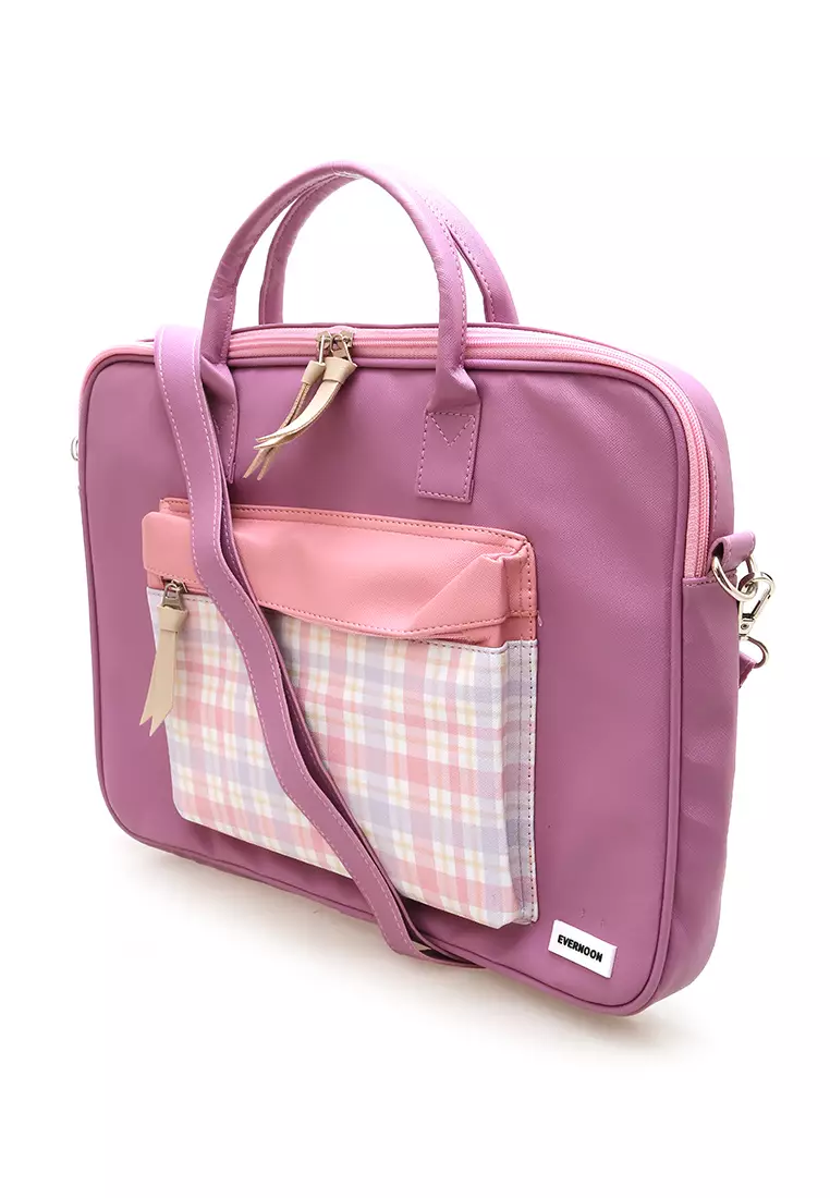 Keysia Tas Laptop Selempang Front Pocket Desain Simple - New Purple