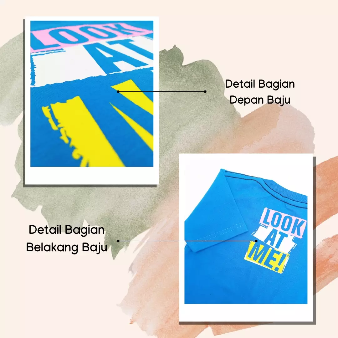 Wakakids Kaos Atasan Baju Anak Laki Laki Usia 1 Tahun Hingga 4 Tahun Motif Look At Me 3983 Coklat