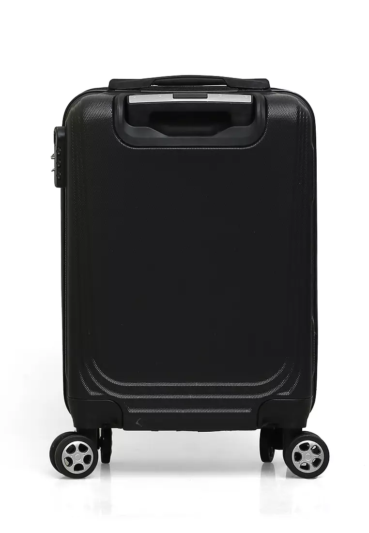 Caroline Koper Hardcase Unisex Size 18 Inch Tas Travel Large Compartment Material ABS+PVC Coated ORIGINAL - Black