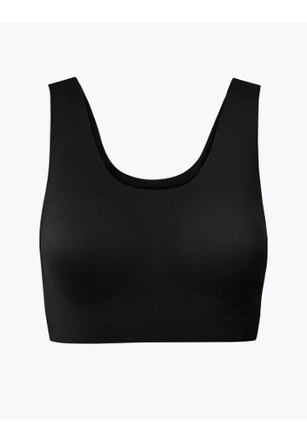 MARKS & SPENCER black M&S Flexifit™Non-Wired Crop Top 75DCEUSBAB9945GS_1
