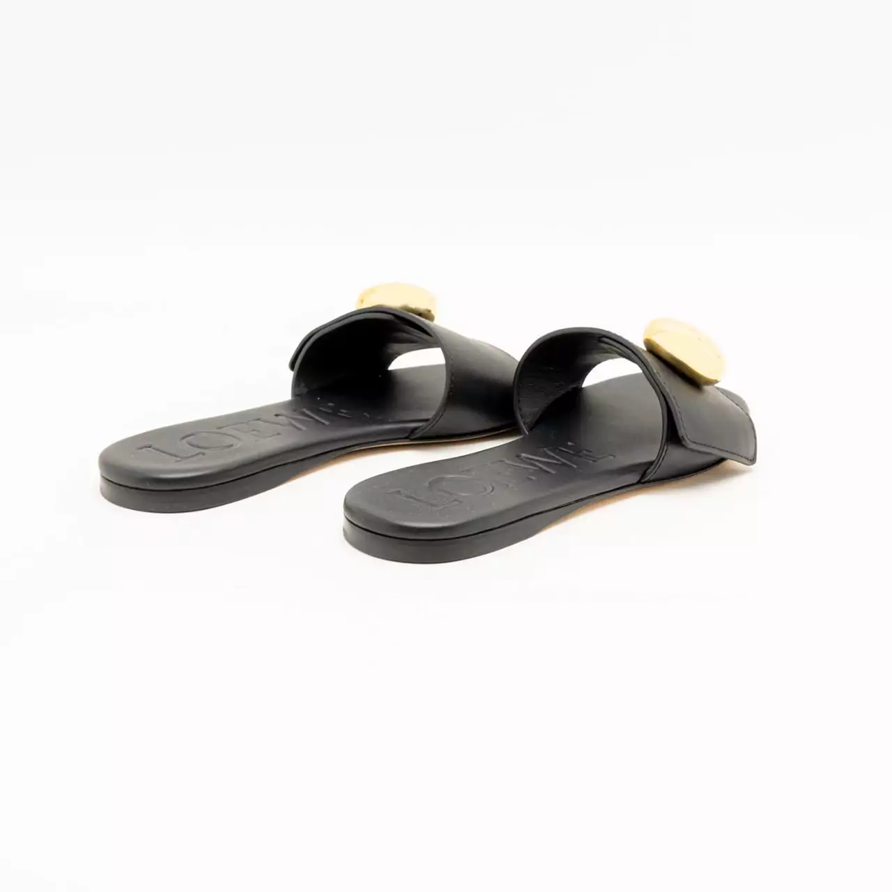 Pebble Slide Soft Calfskin Black