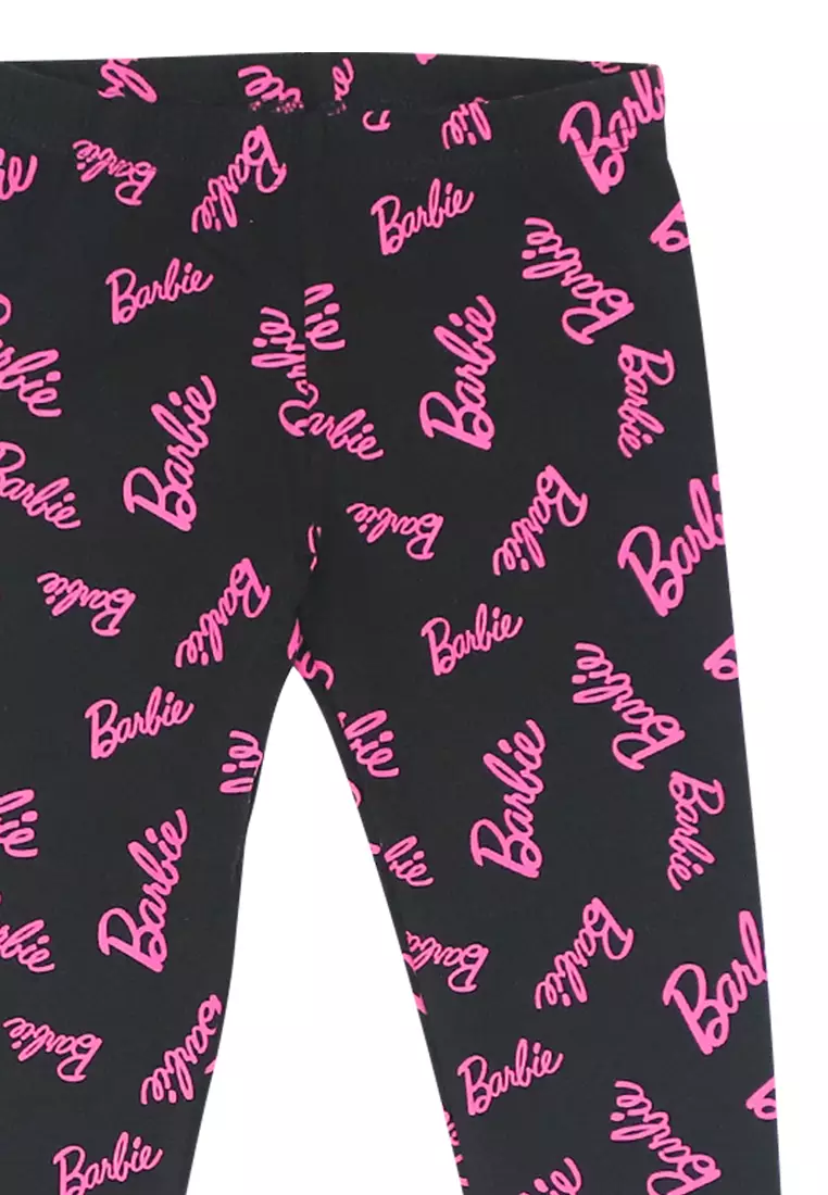 Girls Licensed Logo Basic All-Over Print Leggings Black