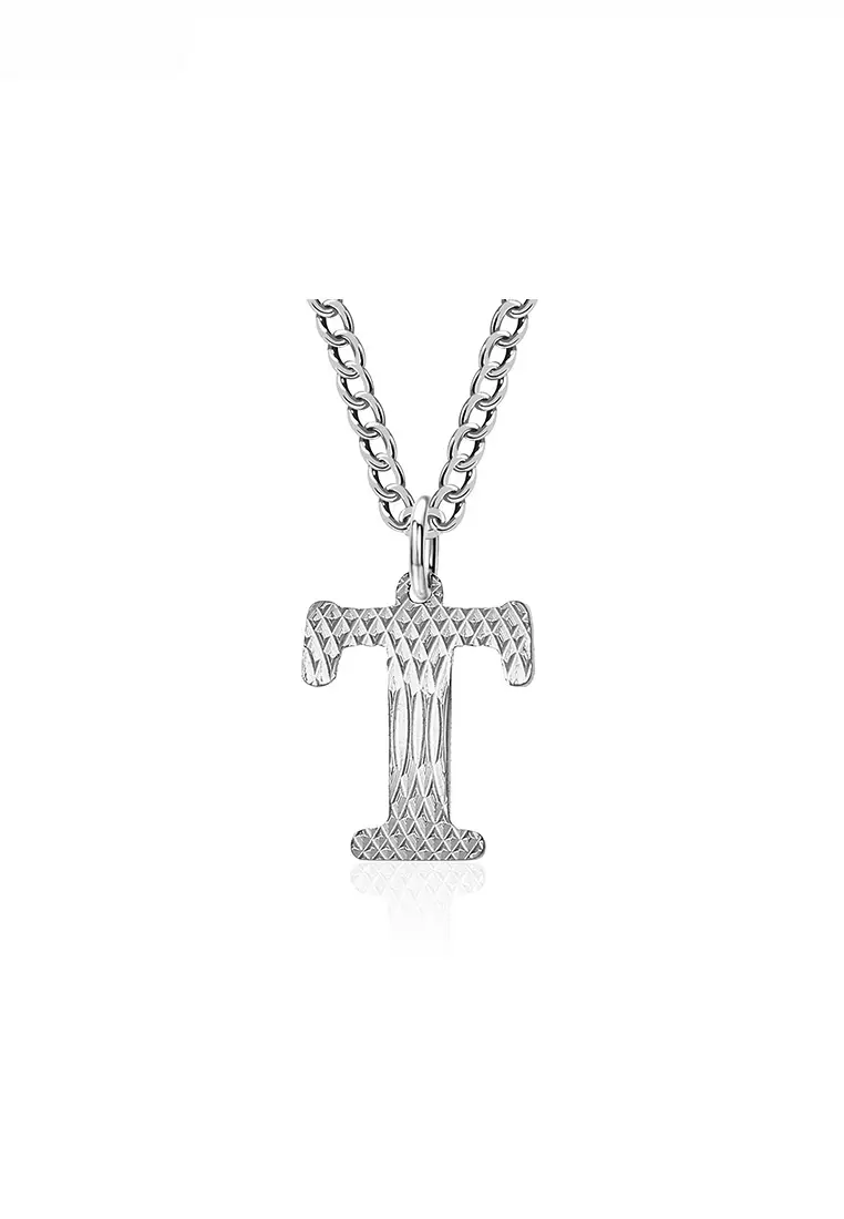 Unisex Design Titanium Steel Alphabet Pendant Necklace JW QF-DZ474