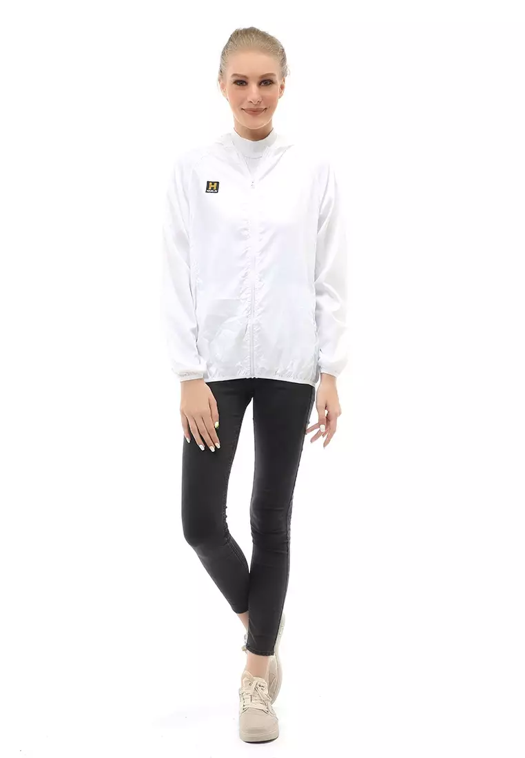 Hardwin Jaket Hoodie Wanita Pelindung UV Anti Air Material Polyester ORIGINAL - White