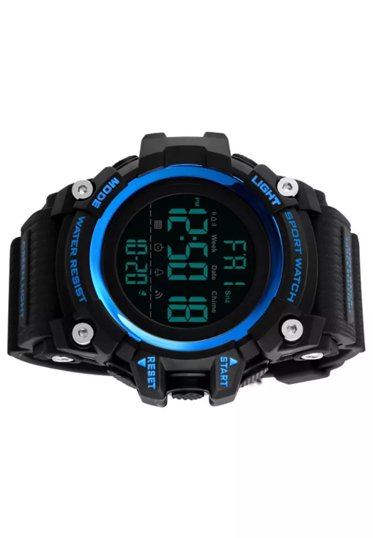 Jam Tangan Sporty Digital Pria Waterproof Many Function Strap Tali Material Stainless Steel PU XO20 ORIGINAL