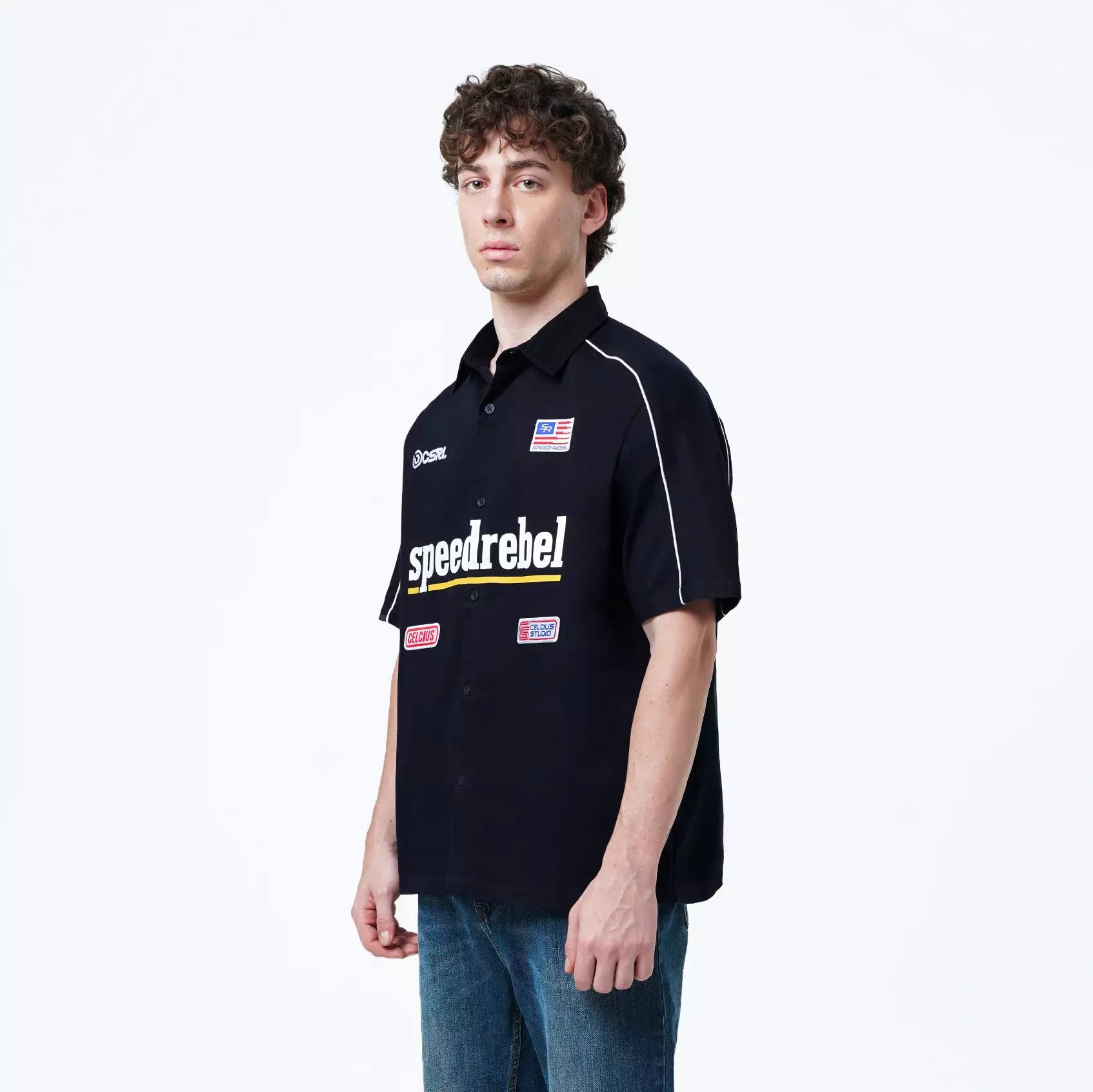 CELCIUS Speed Rebel Kemeja Lengan Pendek LIN001545C Navy