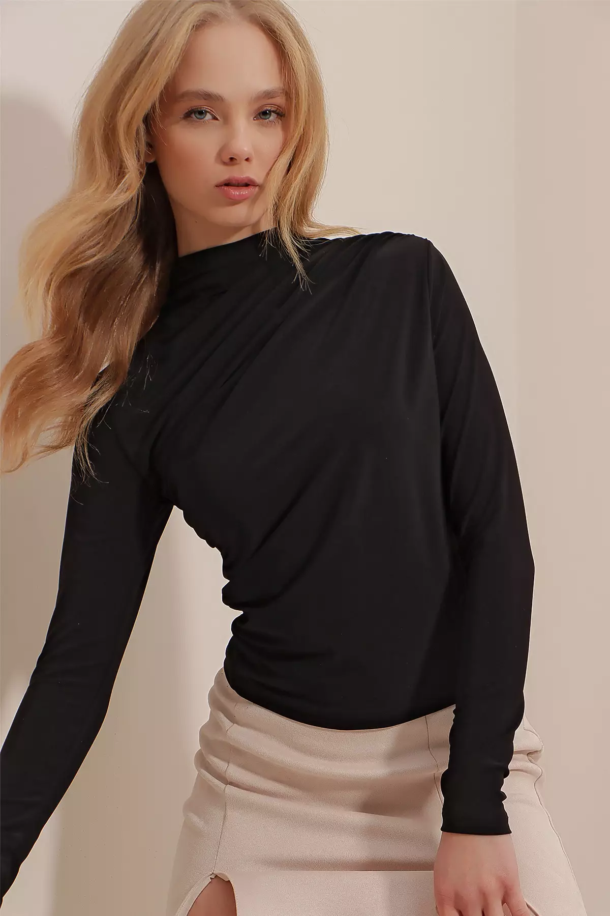 Draped Neck Blouse