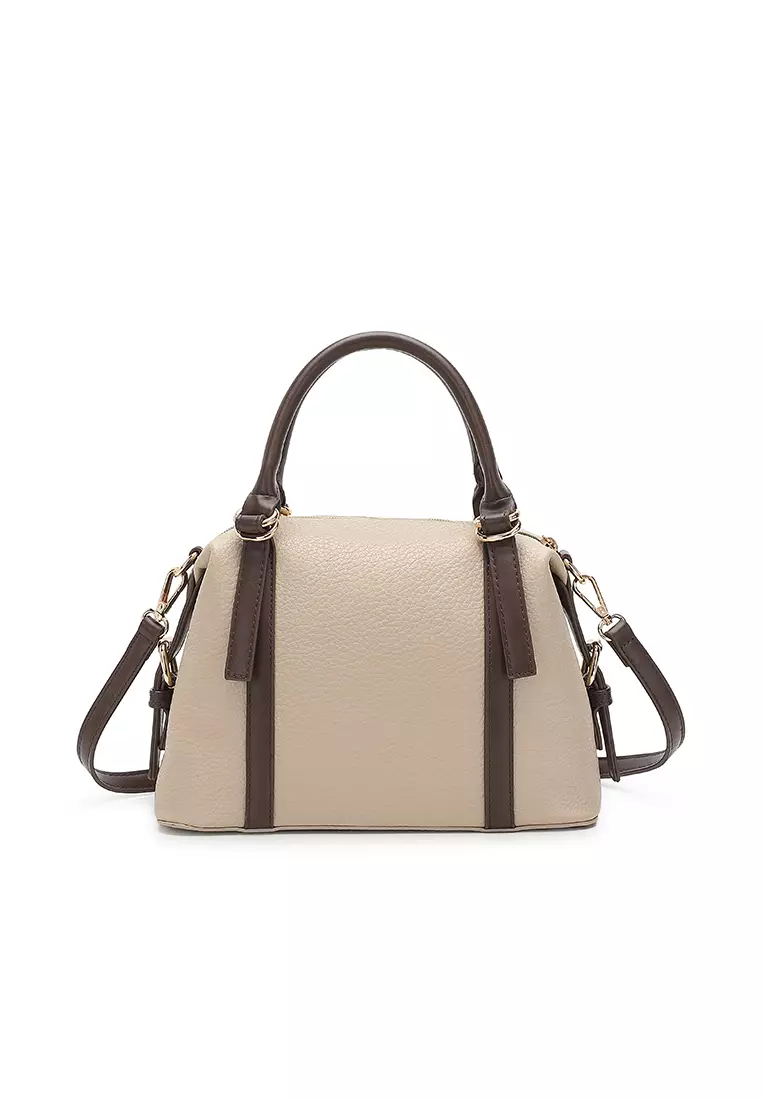 Women's Top Handle Bag / Sling Bag / Crossbody Bag / Shoulder Bag (Tas Tangan Wanita / Tas Selempang Wanita / Tas Bahu Wanita) - Krem