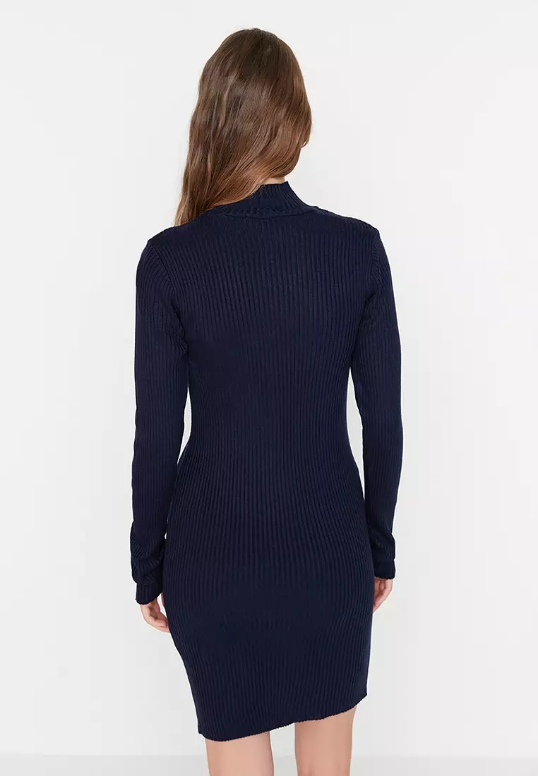 Mock Neck Knit Dress