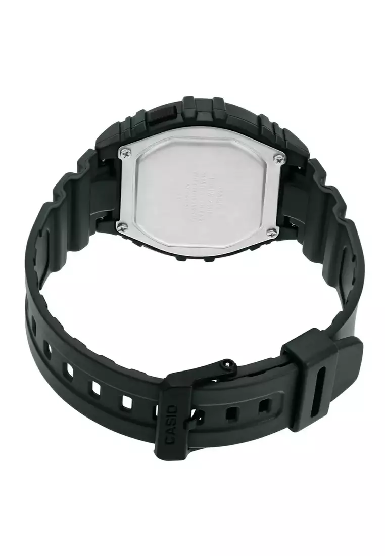 W-218H-3BV Men Digital Watch with Green Resin Band