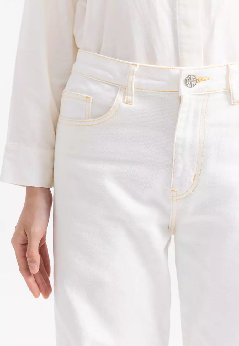 Ria Miranda White Claris Pants
